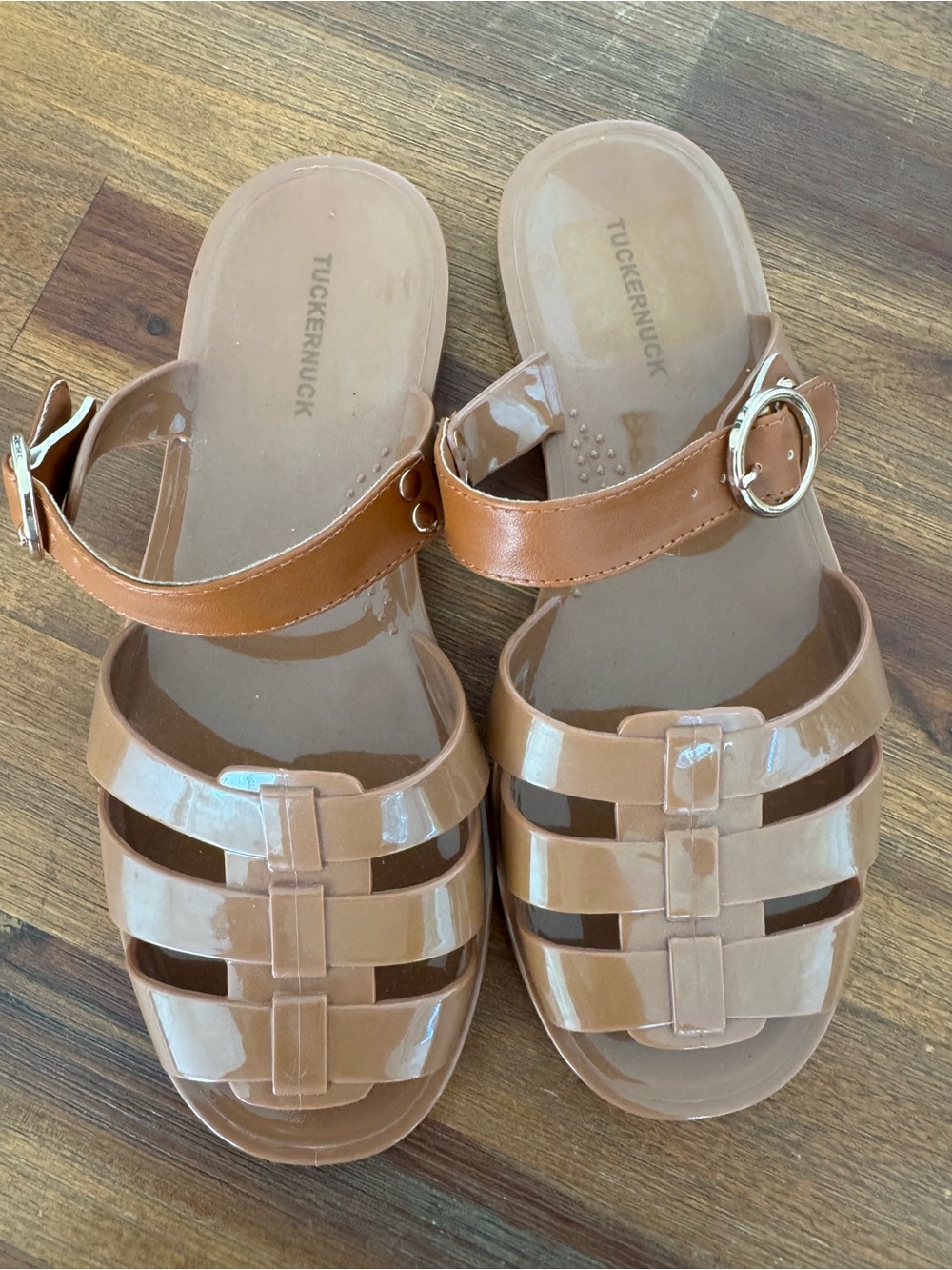 Tuckernuck Riley Jelly Sandals Taupe Fisherman Sandals
